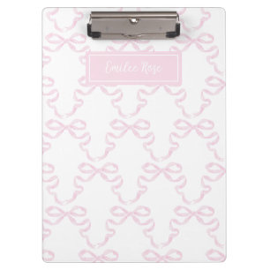 Personalized Preppy Watercolor Bow Ribbonerie Clipboard