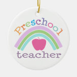 Personalized Preschool Teacher Rainbow Ornament at Zazzle