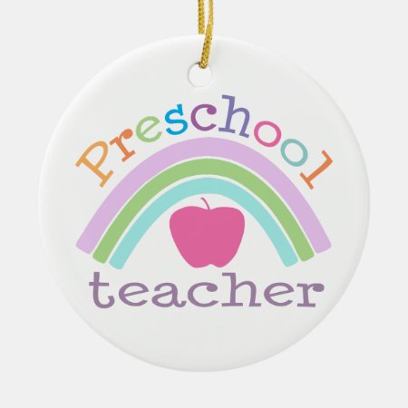 Personalized Preschool Teacher Rainbow Ornament