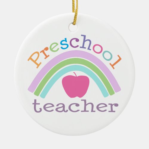 Personalized Preschool Teacher Rainbow Ornament