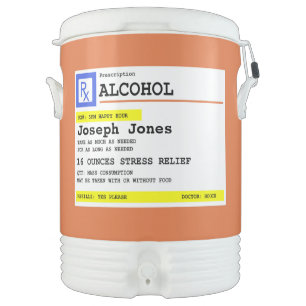 Personalized Prescription Humorous Alcohol Beverage Cooler
