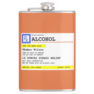 Personalized Prescription Humorous Alcohol     Flask