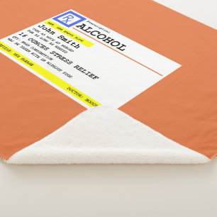 Personalized Prescription Humorous Alcohol    Sherpa Blanket