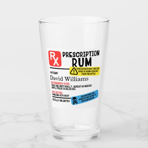 Personalized Prescription Rum Glass