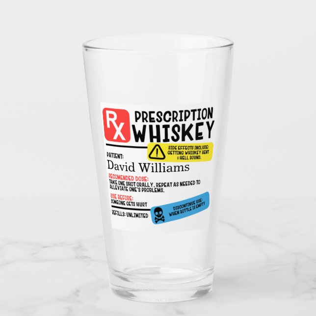 Personalized Prescription Whiskey Glass (Front)
