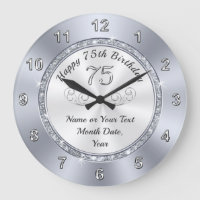 Personalized, Presents for 75th Birthday Clock