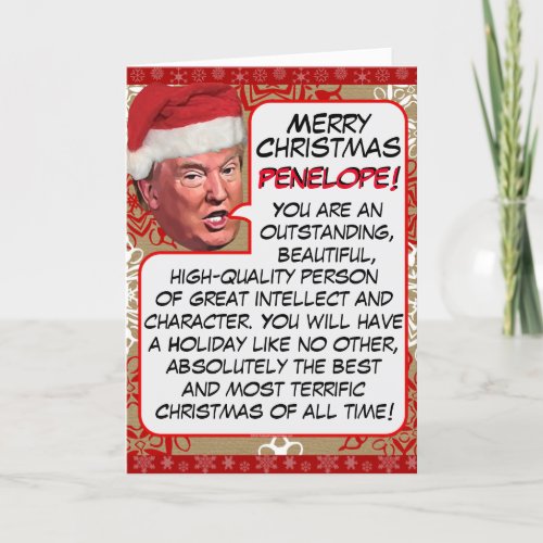 Personalized President Donald Trump Christmas Holiday Card