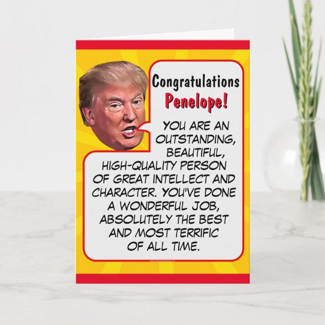 Personalized President Donald Trump Congratulation Holiday Card (Front)
