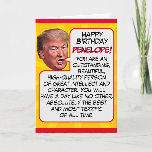 Personalized President Donald Trump Funny Birthday Holiday Card (Front)