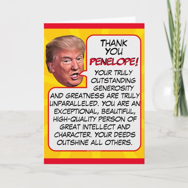 Personalized President Donald Trump Thank You Holiday Card (Front)