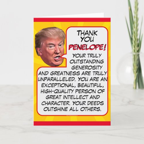 Personalized President Donald Trump Thank You Holiday Card