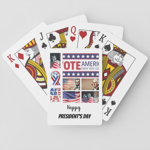 Personalized Presidents Day 8 Photo Collage  Playing Cards