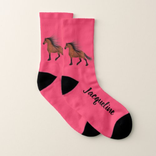 Personalized Pretty Bay Horse Socks