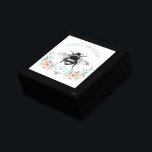 Personalized Pretty Bee Floral Keepsake Gift Box<br><div class="desc">An artistic whimsical lovely honey bee and watercolor floral keepsake box personalized with your name. Artistic and earthy style.</div>