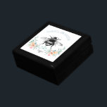 Personalized Pretty Bee Floral Keepsake Gift Box<br><div class="desc">An artistic whimsical lovely honey bee and watercolor floral keepsake box personalized with your name. Artistic and earthy style.</div>