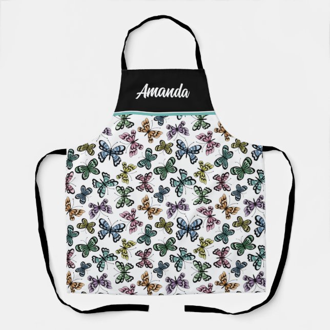Personalized Pretty Butterfly Apron (Front)