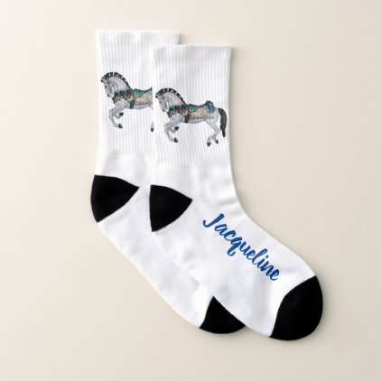 Personalized Pretty Carousel Horse Socks