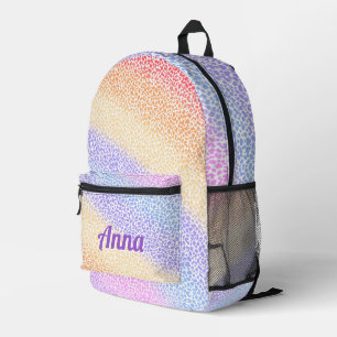 Personalized Pretty Colorful Modern Girly Rainbow Printed Backpack