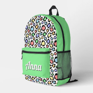 Personalized Pretty Colorful Modern Girly Rainbow Printed Backpack