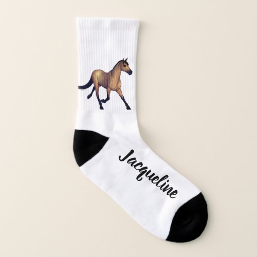 Personalized Pretty Dun Horse Socks