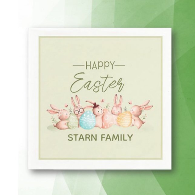 Personalized, pretty Easter festive napkins (Creator Uploaded)