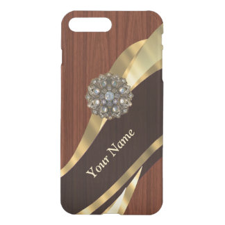 Personalized pretty faux cherry wood iPhone 8 plus/7 plus case