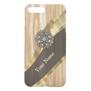 Personalized pretty faux oak wood iPhone 8 plus/7 plus case