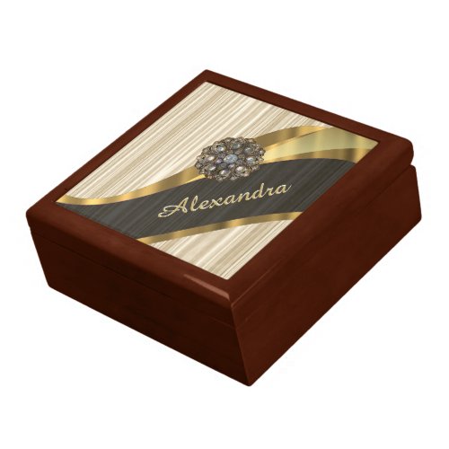Personalized pretty faux wooden keepsake box