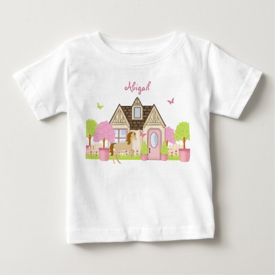 Personalized Pretty Garden Horse Long Sleeve Shirt