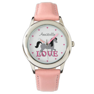 Personalized Pretty Horse and Pink Love Watch