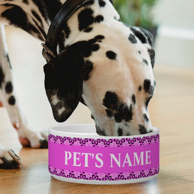 Personalized Pretty In Pink Pet Bowls (Creator Uploaded)