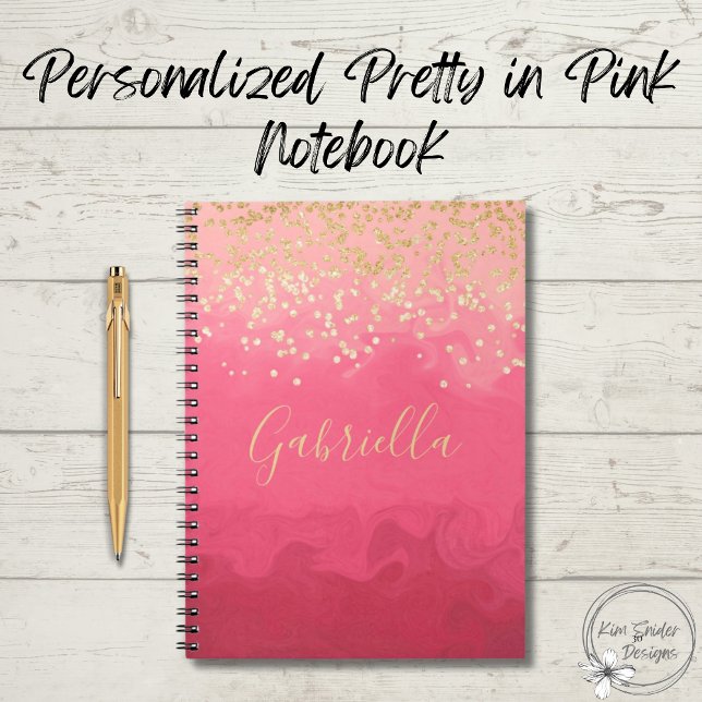Personalized Pretty in Pink With Gold Notebook (Creator Uploaded)