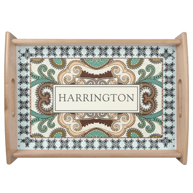 Personalized Pretty Mosaic Tile Pattern Serving Tray (Front)