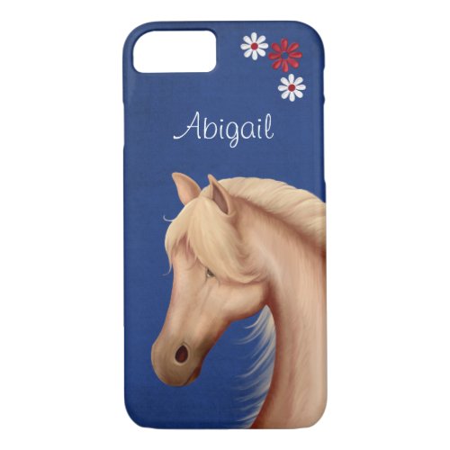 Personalized Pretty Palomino Horse iPhone 7 Case