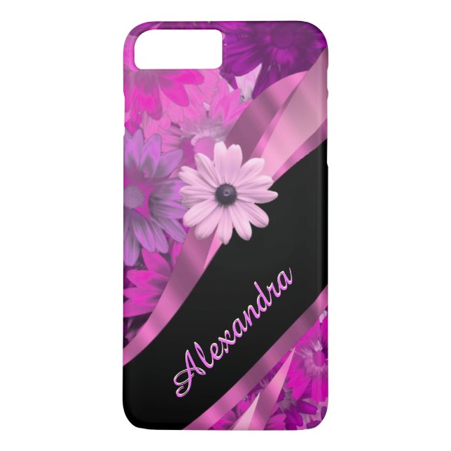 Personalized pretty pink floral pattern Case-Mate iPhone case (Back)