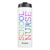 Personalized Pretty School Nurse Typography Thermal Tumbler
