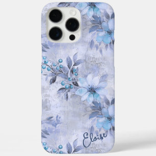 Personalized Pretty Shabby Chic Winter Floral iPhone 16 Pro Max Case