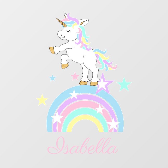 Personalized - Pretty Unicorn Wall Decal (Front)