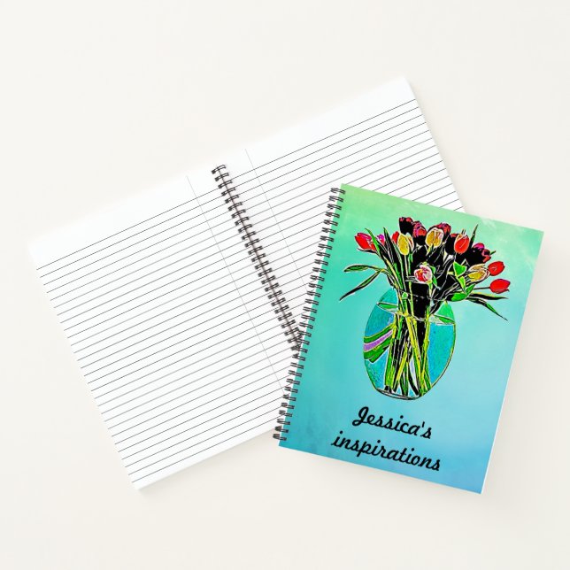 Personalized Pretty Watercolor Floral Notebook (Inside)