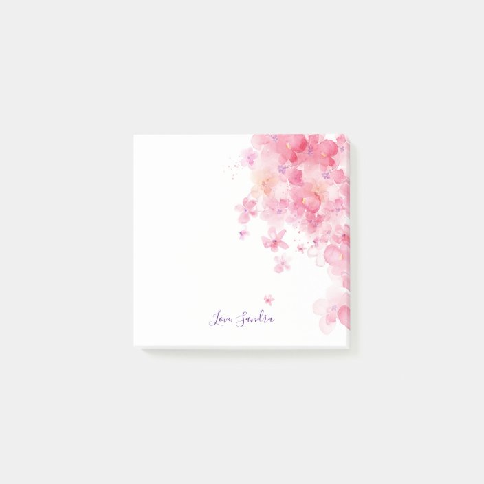 Pretty Watercolor Flowers Post-it Notes 