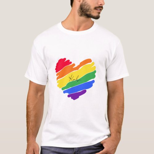 Personalized Pride Heart Tshirt 