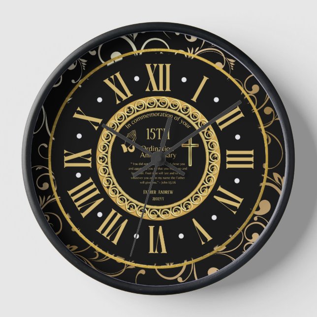 Personalized Priest Anniversary Ordination Clock (Front)