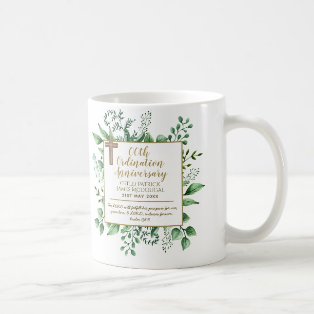 Personalized Priest Ordination Anniversary Gift Coffee Mug (Right)