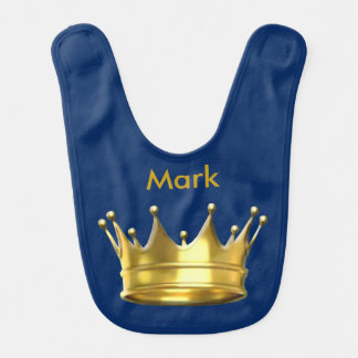 Personalized Prince Crown Baby Bib