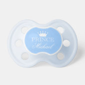 Personalized prince pacifier with name and crown (Front)