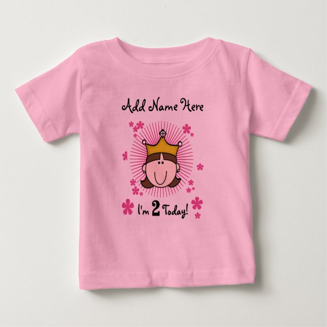 Personalized Princess 2nd Birthday Tshirt (Front)