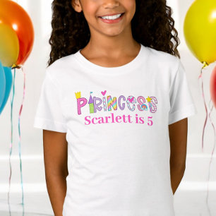 Personalized Princess Alphabet Birthday T-Shirt