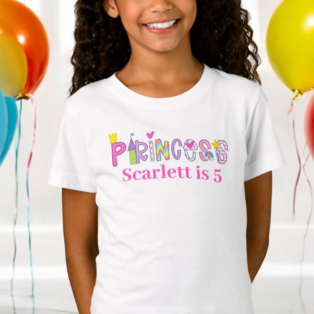 Personalized Princess Alphabet Birthday T-Shirt (Creator Uploaded)