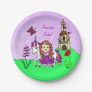 Personalized Princess and Unicorn Birthday Party Paper Plates
