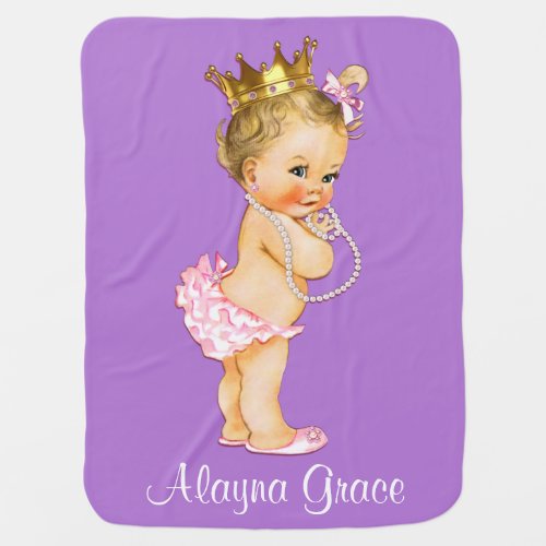 Personalized Princess Baby Double Sided Swaddle Blanket